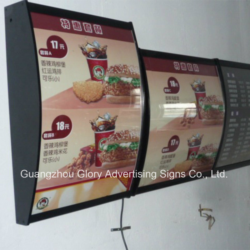 Kfc Menu Display LED Light Box for Restaurant Single Sided