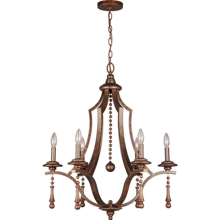 6 Light Bronze Chandelier