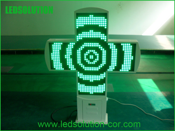 Double Side P16 Green Color LED Cross Pharmacy Display