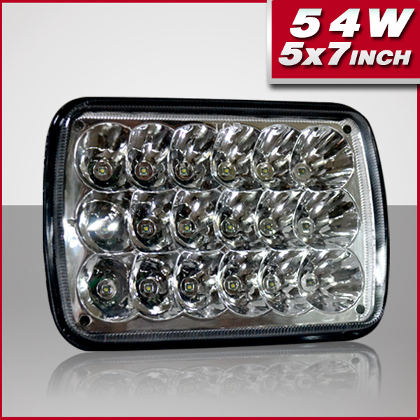 New Design High Power 5X7 Inch 54W Rectangle LED Sealed Beam Headlamp (PD7SL-54W)