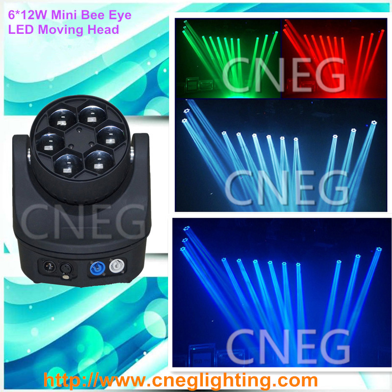 6*12W LED Mini Bee Eye Moving Head Light