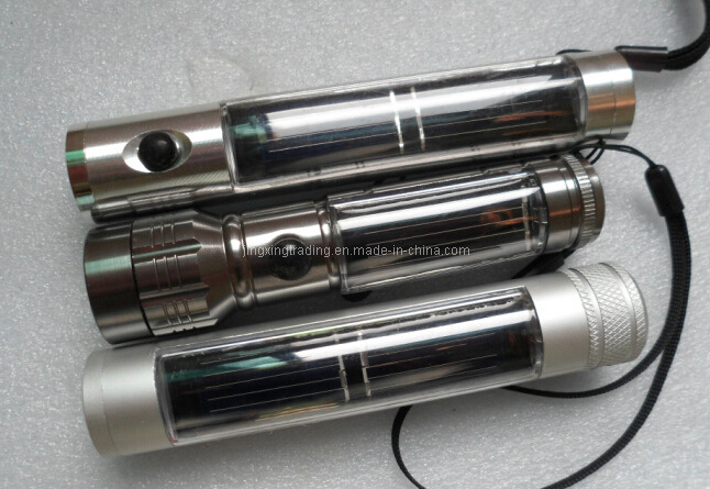 5 LED High Quality Aviation Aluminum Alloy Solar Flashlight (JX-SF009-2)