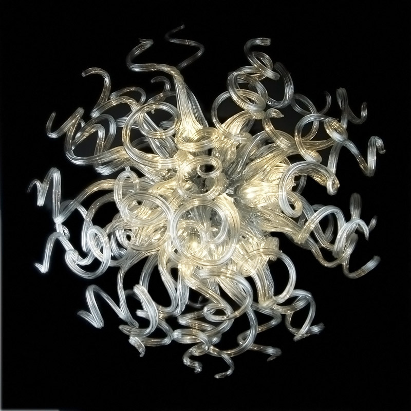 White Blown Glass Chandelier for Home Decoration