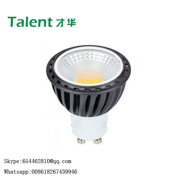 COB 5W GU10 LED Spotlight with Black Aluminium Shell