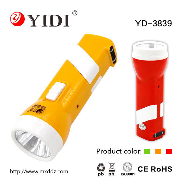 Factory Cheap Plastic 0.5W 4 LEDs Rechargeable LED Flashlight
