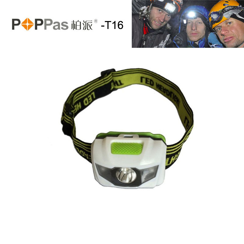 Popular 1W LED Bulb 1 Super Bright White LED 2 Red LEDs Headlamp LED Headlamp__Poppas T16