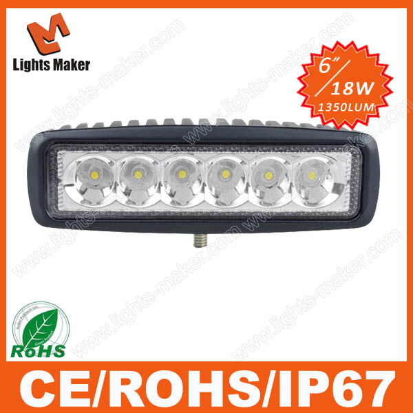 Hottest! ATV Work Light Lml-1918 18W 6 Inch 6000k IP67 Single Row LED Driving Light