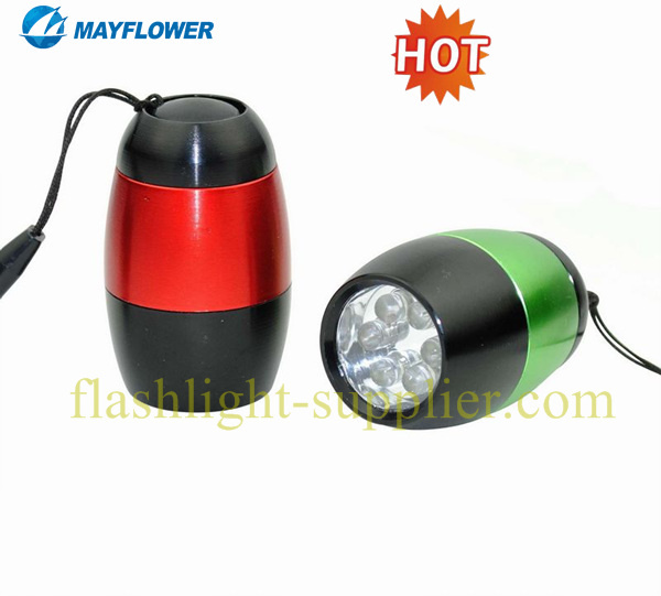 6 LED Mini Aluminum Flashlight With Battery (MF-12181)