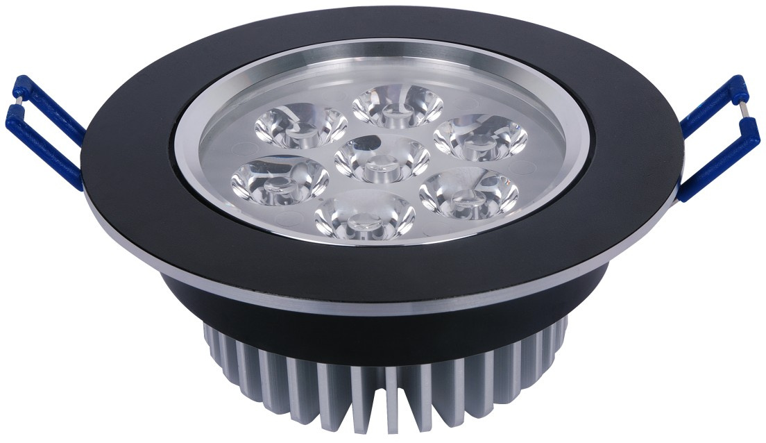 7W High Power Spraying Black Warm White LED Ceiling Light