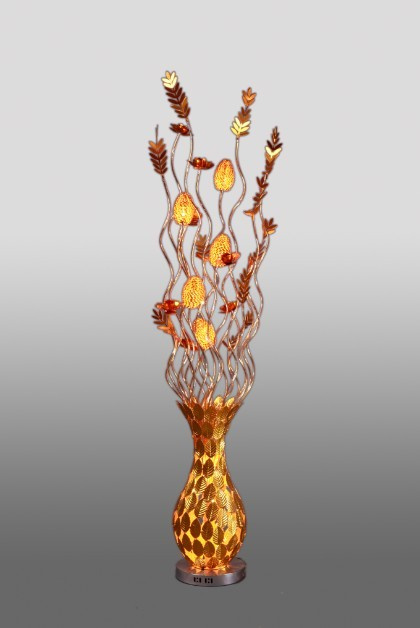 Table Orange Flowers and Leaves Lamp