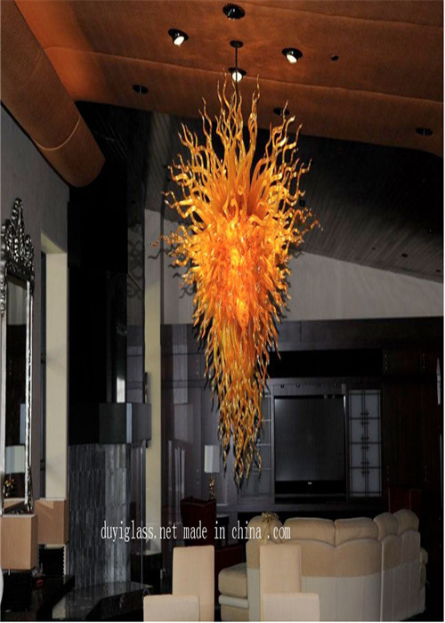 Yellow Article Glass Chandelier for Hotel