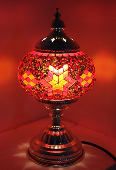 2015 Newdesign Glass Material Handmade Mosaic Art Turkish Style Palace Table Lamps Made in China