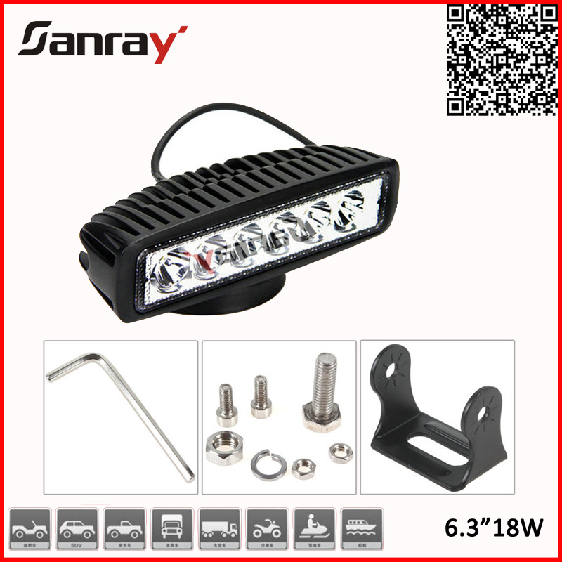 6 Inch LED Work Light with Mounting Brackets