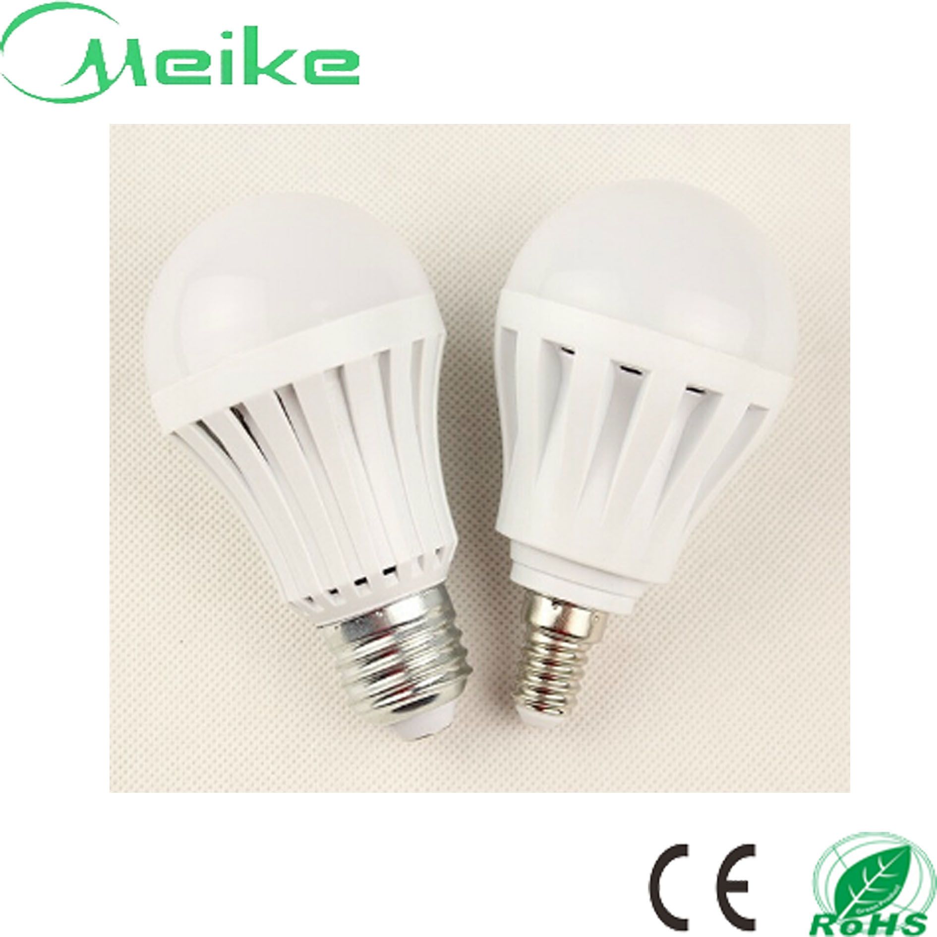 7W E27 White Color Plastic LED Bulb Light