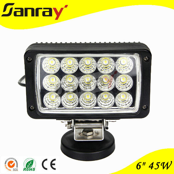 Waterproof IP67 6 Inch 45W Square LED Truck Work Light