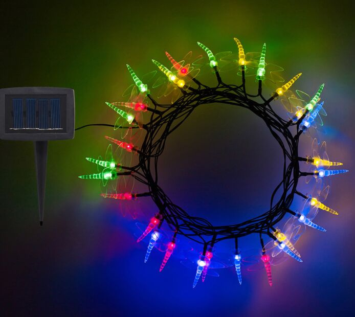 Multi-Color Energy-Saving Solar LED String Light with Dragonfly