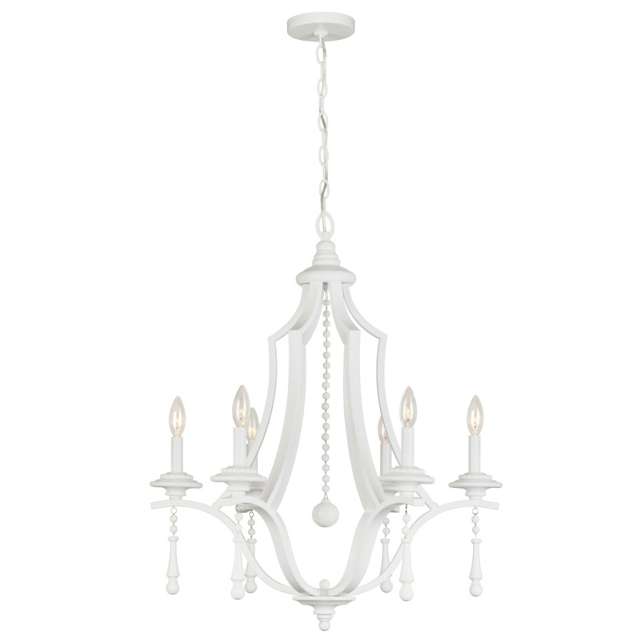 6 Light White Chandelier