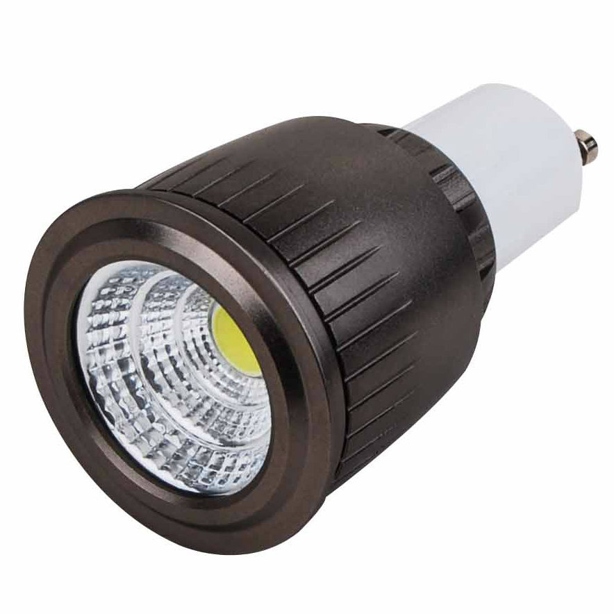 7W COB GU10 Black Housing Warm White LED Spotlight