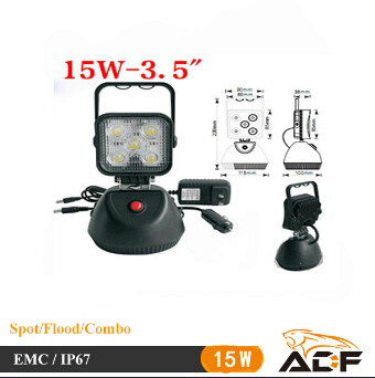 15W Portable Aluminum Housing LED Work Light for Car