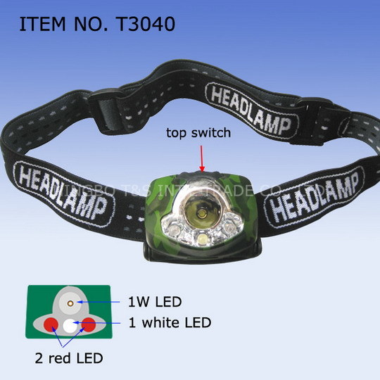1 Watt + 3 LED Headlight (T3040)