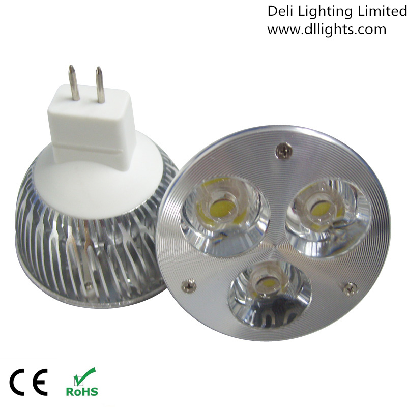 High Power 3W DC12V 24V MR16 Gu5.3 LED Spotlight