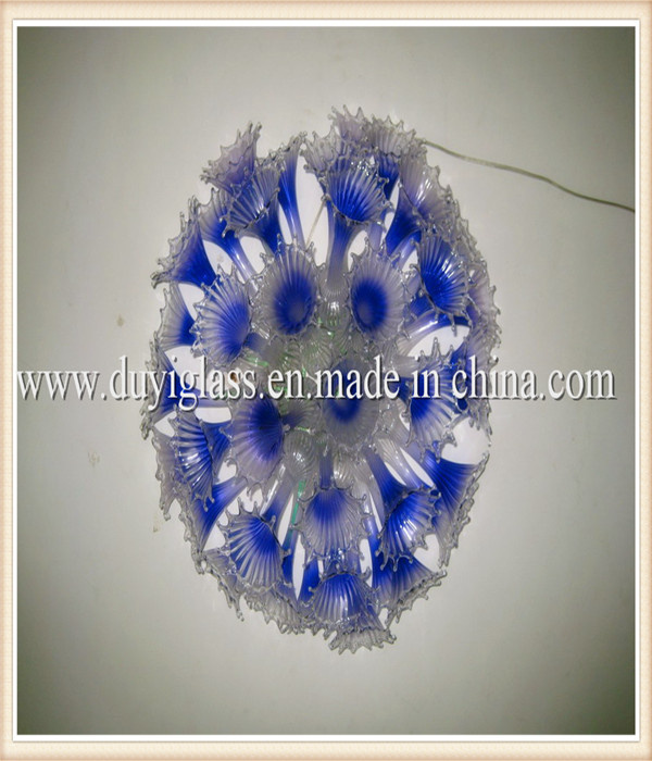 Blue Ball Blown Glass Chandelier Light for Restaurant Decoration