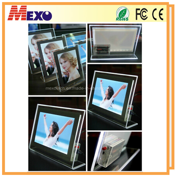 Magnetic Open Change Picture Acrylic Photo Frame LED Light Box