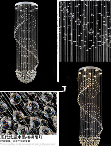 White High Quality Spiral Down Crystal Chandelier