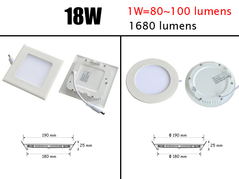 Round or Aquare 18W LED Down Light LED Panel Light