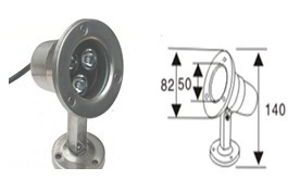 3W LED Underwater Lights, LED Flood Light Waterproof Lamp Spotlight Lighting