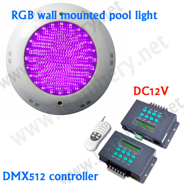 Wireless DMX LED Light, 18W DMX RGB LED Underwater Light IP68 Swimming Pool Lighting