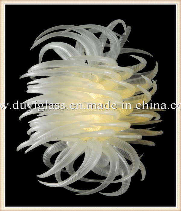 White Blow Glass Chandelier Light for Bar Decoration