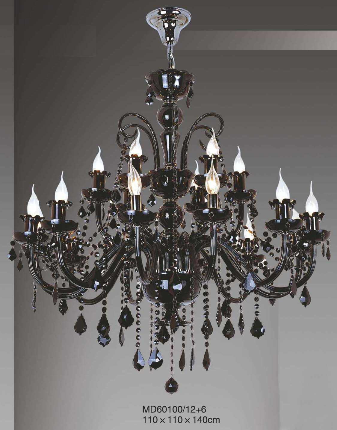 Hotel Lustre Black Chandelier (MD60100/12+6)
