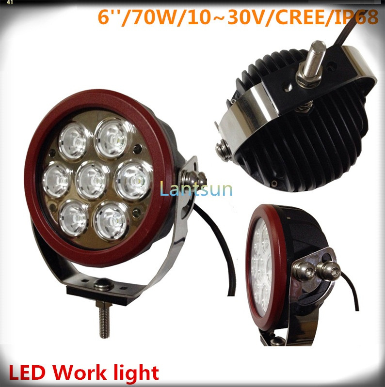 70W 6'' Round Spot Light LED Work Light