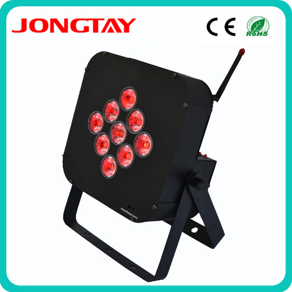 9PCS 10W RGBA 4in1 Wireless Battery LED Flat PAR