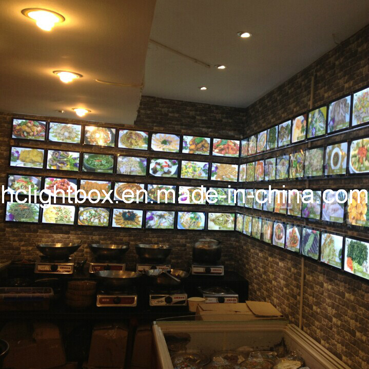 Slim Aluminum LED Menu Light Box for Restaurant