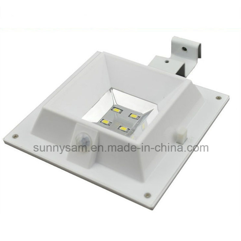 Square 4 LED Garden Corridor Lamp Solar Outdoor Fence Light