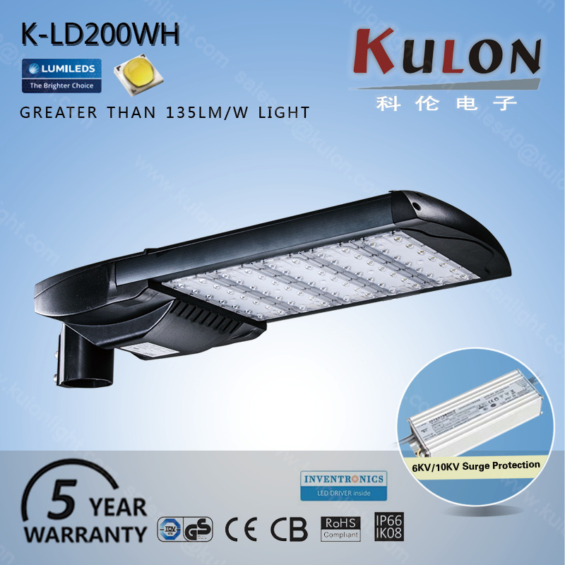 High Brightness 200W LED Street Light for Highway/Garden/Road Application