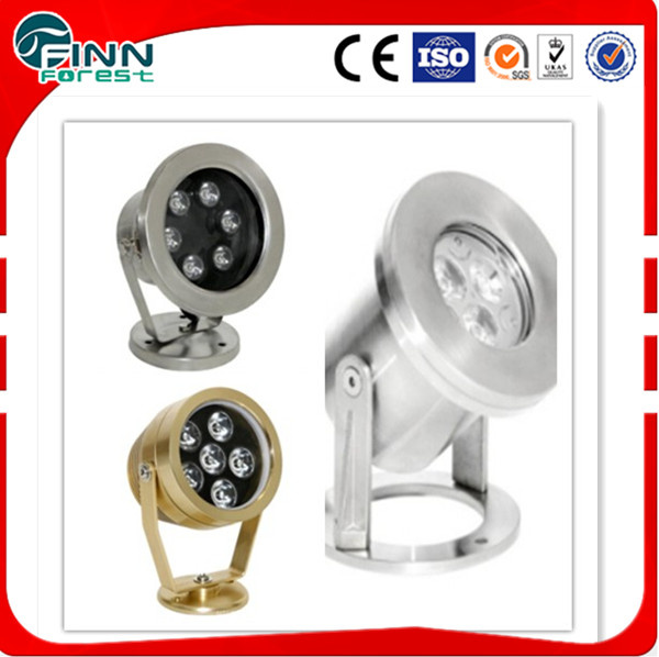 6W Stainless Steel LED Pool Underwater Light LED Fountain Underwater Spot Light