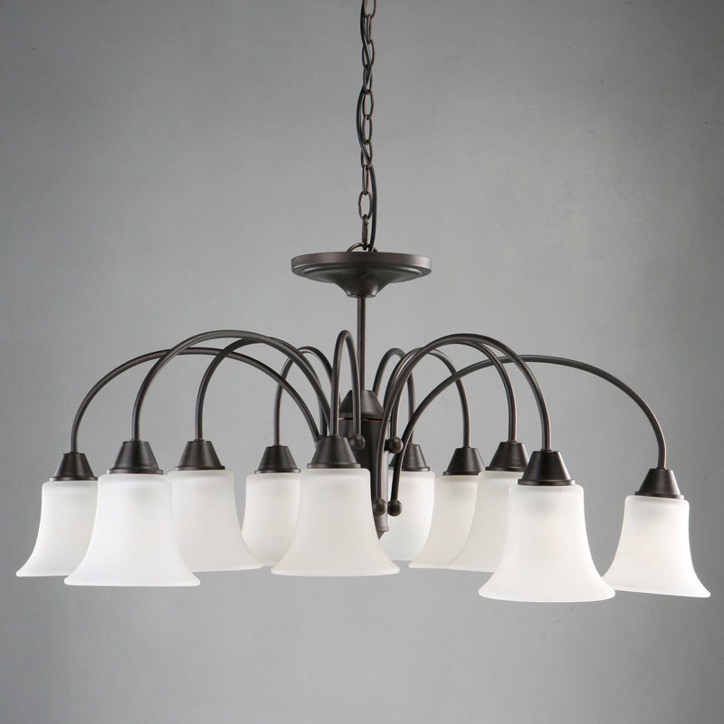 10 Light Glass Chandelier Lighting (BR1005)