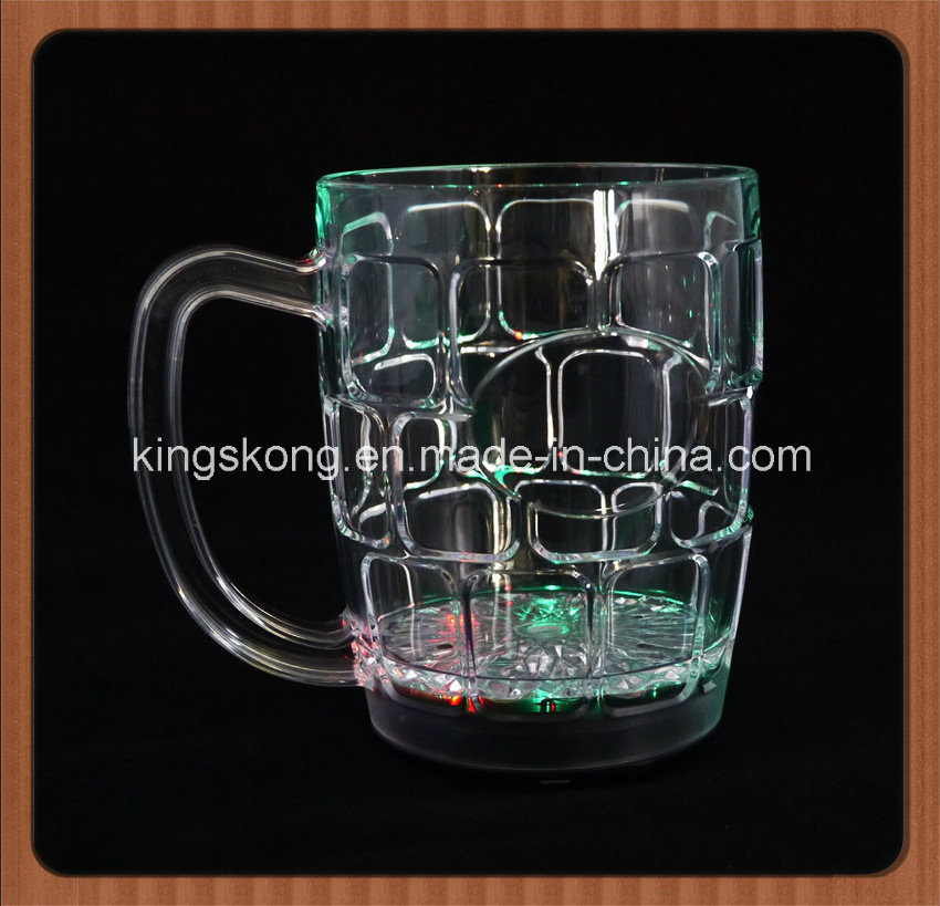 China Manufacturer Barware LED Flashing Cups, 500ml 16oz LED Beer Mugs Cups with Logo Printing, Color Changing Glowing Beer Cups