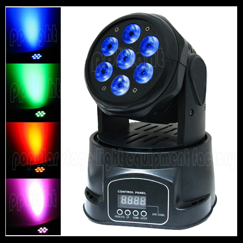 7 10W 6in1 LED Mini Wash Moving Head Light