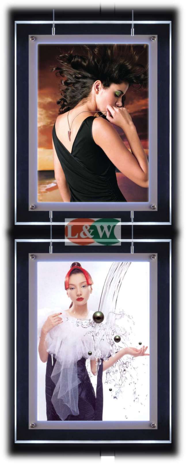 Double Sided LED Crystal Light Bix, Hanging Displays