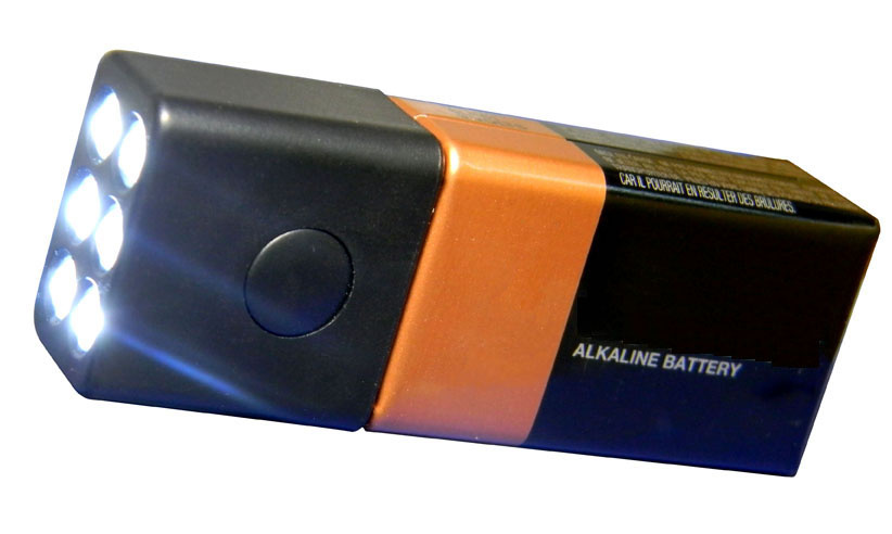 9V Battery LED Flashlight