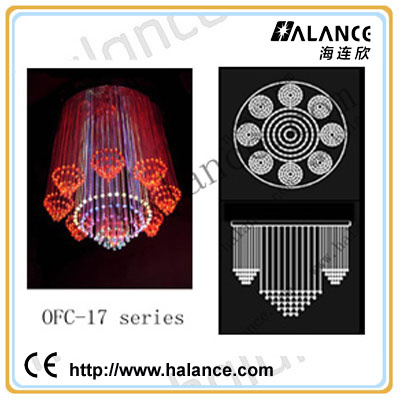 Fibre Optic Decoration Crystal Red Chandelier Hotel Lighting