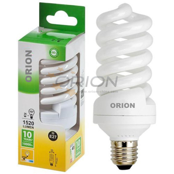 High Lumen Efficacy T3/T4 9W, 11W, 15W, 20W, 25W, 30W Full Spiral Compact Fluorescent Light