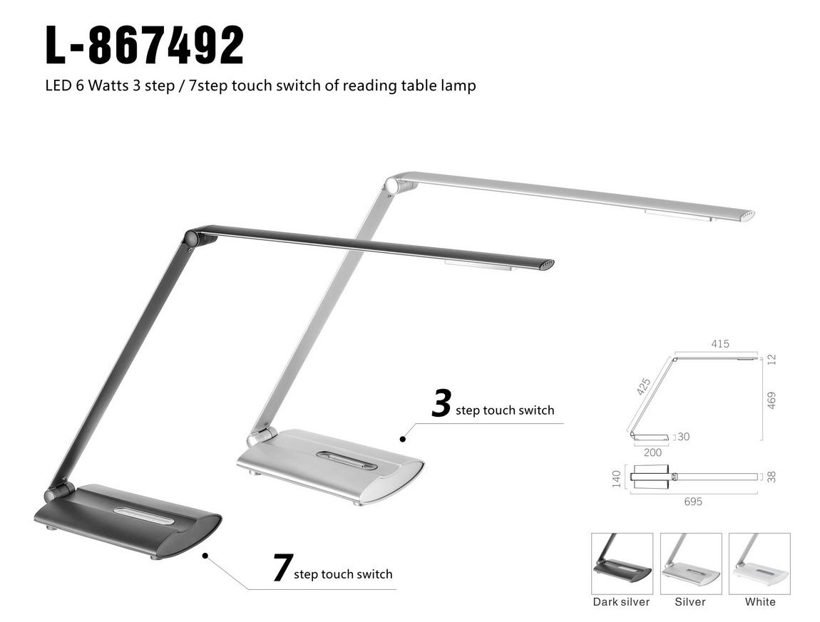 LED Table Lamp with Touch Dimmer Switch