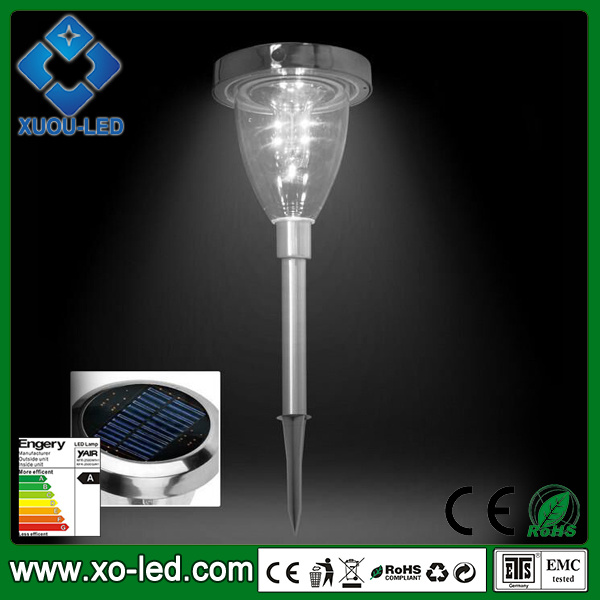 Outdoor LED Garden Light Spiked Solar Stainless Steel PIR Solar Light 9PCS LED Lawn Light