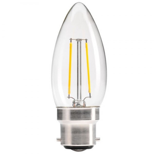 C32 B22 1.5W/3.5W Candle Bulb Clear LED Filament Bulb