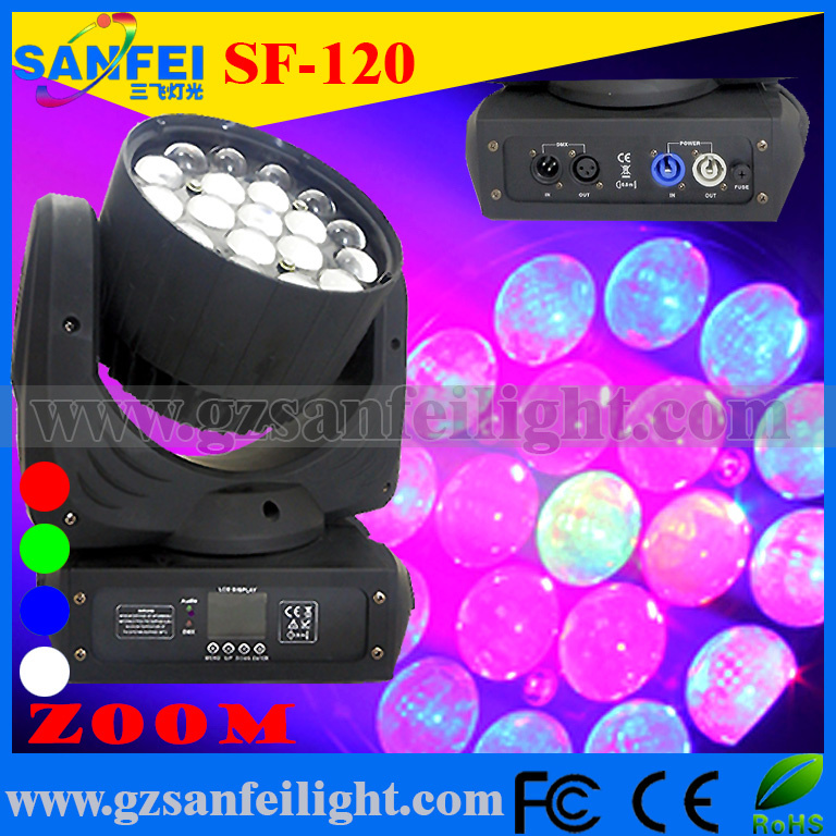 DJ LED 19PCS*12W 4in1 Beam Wash Zoom Stage Light